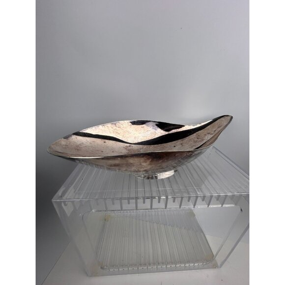Reed & Barton Prip Silverplate Atomic MCM Freeform 11-1/2" x 5" Bowl Candy Dish - Picture 2 of 12